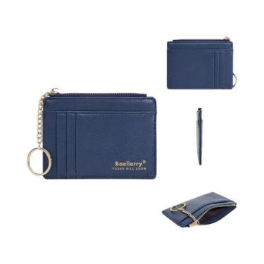 Imagem de Carteira Slim Feminina Multi Cartões Com Chaveiro Estilo Ins, Bolsa De