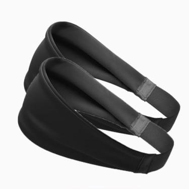 Imagem de Pacote com 2 faixas esportivas absorventes de suor para corrida, academia, ioga, treino, fitness para mulheres e homens