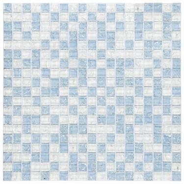 Imagem de Kit 1m² Pastilha de Vidro Galliano 30cm X 30cm Branco/Azul