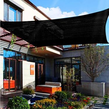 Imagem de KLOPYTR Rede de Sombra Retangular Preto Protetor Solar Tecido Cobertura Estufa Tecido Resistente a UV Toldo Protetor Solar Impermeável