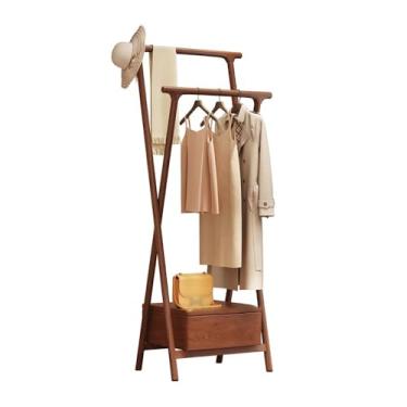 Imagem de KEG801302 Corredor estilo chinês cabide de madeira maciça chão casa simples sala de estar cabideiro cabide chapéu suporte