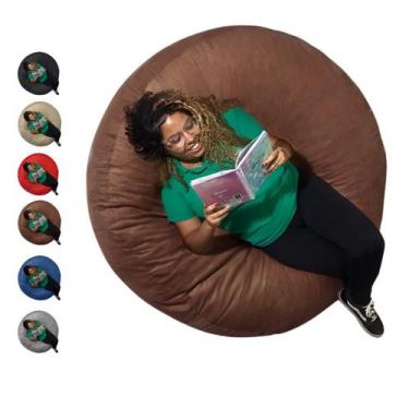 Imagem de Puff Gigante Redondo C/ Enchimento Almofada Suede 1,20m - Mercadão Dos