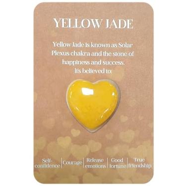 Imagem de Cristais amarelos e gemas de ioga, conjunto de corações de quartzo quartzo rosa cristal em forma de coração pedras preciosas polidas para decoração, meditação e presentes significativos para mulheres