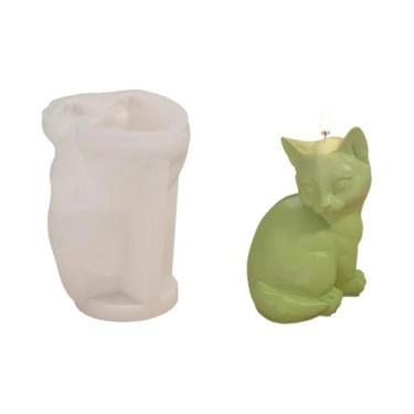 Imagem de Molde De Silicone 3D De Gatinho Fofo Para Velas, Sabonetes, Chocolate,