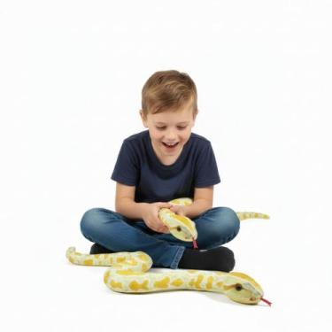 Imagem de Cobra De Pelúcia Realista 65cm - Amarelo - Fizzy