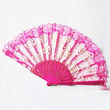 Imagem de 1 peça de ventilador dobrável oco segurando ventilador feminino ventilador portátil ferramentas e decorações de mesa de bolo doméstico para festa de aniversário menina (10)