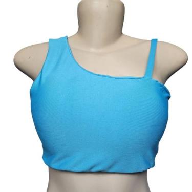 Imagem de Top Alça Costa nua Finess Com Bojo Removivel para Academia, Azul bebê