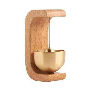 Imagem de Campainha Sem Fio De Madeira Sólida Com Sinos De Vento Magnéticos De L