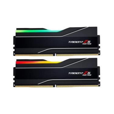 Imagem de Memória RAM DDR5 G.SKILL Trident Z5 Neo RGB Series (AMD Expo) 48 GB (2x24 GB) 6400 MT/s CL32-39-39-102 1,35 V UDIMM para computador desktop - Preto fosco (F5-6400J3239F24GX2-TZ5NR)