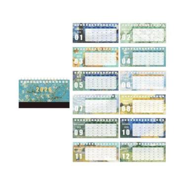 Imagem de Calendário De Mesa Vintage 2026 Com Notas E Planejador Mensal Para Cas