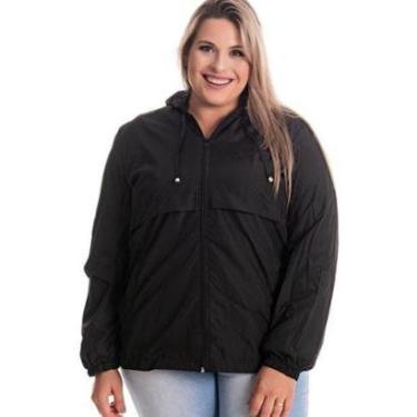 Imagem de Jaqueta Feminina Plus Size Corta Vento Capuz Bolsos Frente Fechamento Zíper - Serena-Feminino
