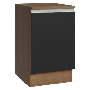 Imagem de Balcão de Cozinha 50cm 1 Porta Rustic/Preto Glamy Madesa