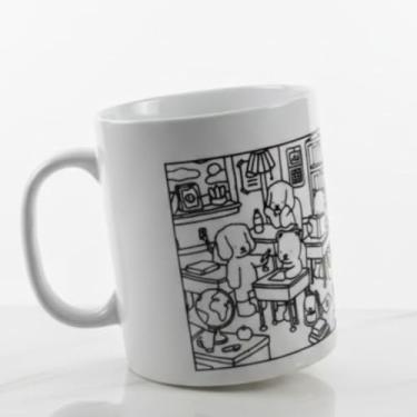 Imagem de Kit 20 Caneca plástica Infantil Festas Eventos aniversário para colorir com desenho para pintar ursinho cachorro