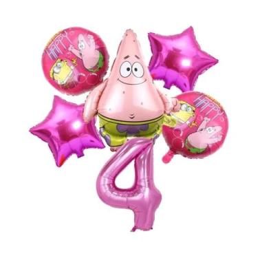 Imagem de Conjunto De Balões Do Bob Esponja E Patrick Estrela, 6 Peças, Suprimen