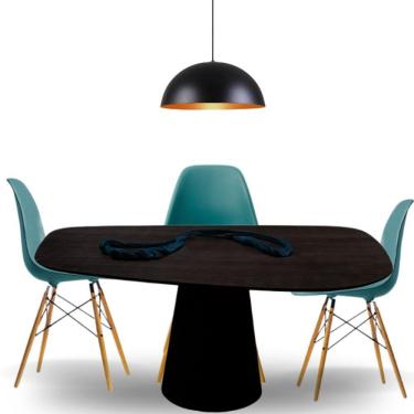 Imagem de Mesa Oval Organica Flower 2.35x122cm Em Ebano