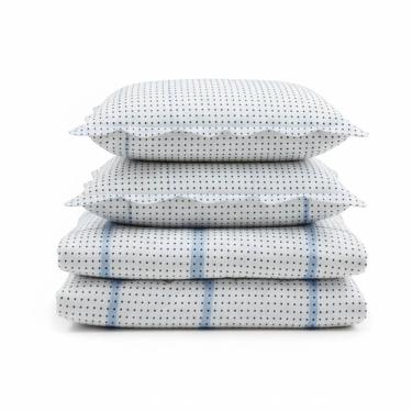 Imagem de Kit Cobre Leito Colcha Magnus Solteiro 2 Peças Dupla Face Estampado Geométrico - Bolinhas - 100% Poliéster
