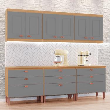 Imagem de Cozinha Laura Modulada Composta por 06 módulos 100% MDF Tuboarte com Armário Aéreo e Balcões