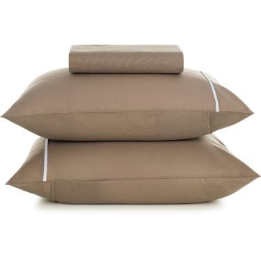 Imagem de Jogo de Cama Karsten Noah 160 Fios 3 Peças Queen Marrom Brc