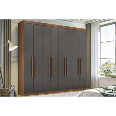 Imagem de Guarda Roupa Casal 8 Portas E 4 Gavetas Master New 8.4 Jatoba/grafitte - Santos Andirá