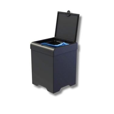 Imagem de Lixeira De Pia Cozinha Linha Smile Plástico Preto Até 5,4 Litros Stolf