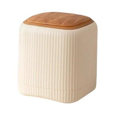 Imagem de Lixeira De Mesa Com Tampa De Duplo Compartimento, Organizador De Lixo 