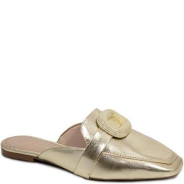 Imagem de Mule Feminino Tira com Adorno Metalizado Sapato Show 15009-Feminino