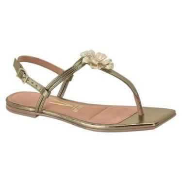 Imagem de SANDALIA RASTEIRA COM FLOR METALIZADA VIZZANO - 6513201-Feminino