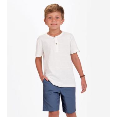 Imagem de Conjunto Camiseta com Bermuda Menino Trick Nick Bege, 8, Bege