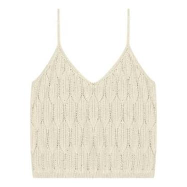 Imagem de Blusa Regata De Alças Com Decote Em V Em Malha Tricô-Feminino