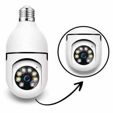 Imagem de Camera Ip Segurança Lampada Panoramica Espia Visão Noturno Sensor de M