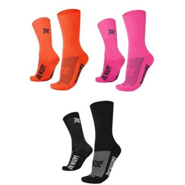Imagem de Kit 03 Pares Meia para Corrida HUPI Lisas Coloridas, Colorido, 36-42