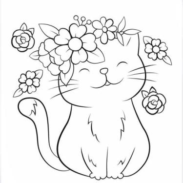 Imagem de Pano de Prato Riscado Estilotex - Coleção 2, GATINHO