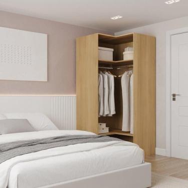 Imagem de Guarda-roupa de Canto Reto Modular 95cm sem Portas com Cabideiros Jade