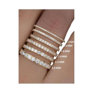 Imagem de Anel Feminino De Prata Esterlina 925 Com Zircônia Completa 1.4MM 1.6MM