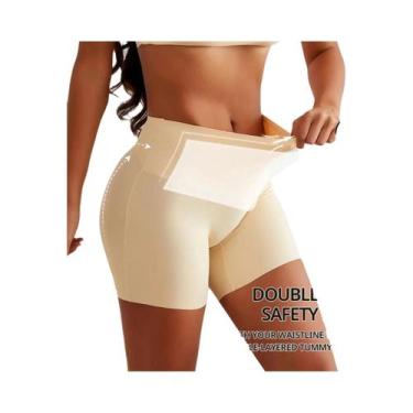 Imagem de Shorts De Segurança Sem Costura De Cintura Alta Em Seda Gelada Tamanho