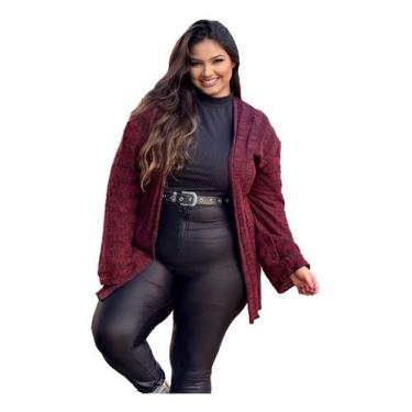 Imagem de Kimono Plus Size Feminino Casaco Grande Tricot Inverno - EUC STORE, Vi