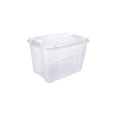 Imagem de Caixa Organizadora Plasútil Alta Cristal 56l, UNICA