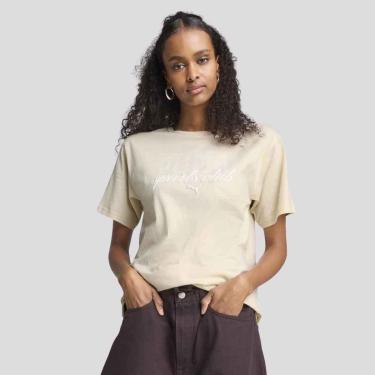 Imagem de Camiseta Puma Class Relaxed Feminina Off White-Feminino