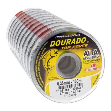 Imagem de Linha de pesca monofilamento dourado top force com 100m, LINHA 0,20mm;