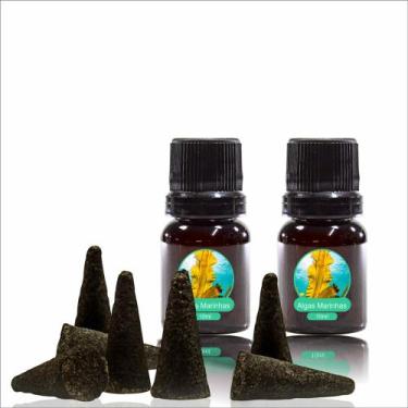Imagem de Kit Incenso Cone Carvão Vegetal 100gr + 20ml de essência importada (pa