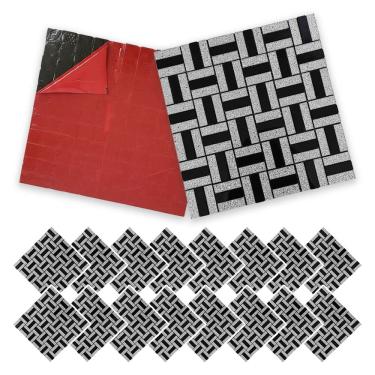 Imagem de Pastilha De Vidro Kit 16 Uni Adesiva Parede Cozinha Banheiro Sala Decorativa Moderna Requintado Reforma Aplicacao Facil