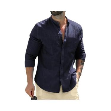 Imagem de Camisa Masculina De Algodão De Manga Comprida Para Outono, Respirável,