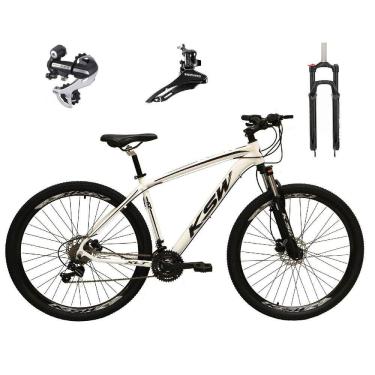 Imagem de  Bicicleta Aro 29 Ksw Xlt 24v Câmbio Tras. Shimano Acera K7 Garfo Trava Freio a Disco - Branco