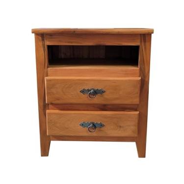 Imagem de Mesa de Cabeceira Rústica Artois em Madeira de Demolição - Cód 1865