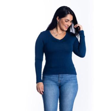 Imagem de Blusa Feminina Manga Comprida Segunda Pele De Frio Gola V - Maranne, M