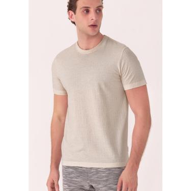 Imagem de Camiseta De Mangas Curtas Em Malha Texturizada Com Linho-Masculino