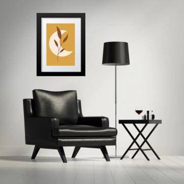 Imagem de Quadro Escandinavo Lua Folha Mostarda- 60x48cm