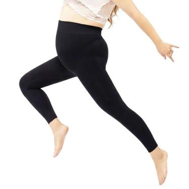 Imagem de Meia Calça Térmica Peluciada Segunda Pele Legging sem Pé Plus Size 46/