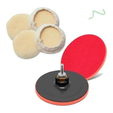 Imagem de Kit Polimento Automotivo Disco 125mm Furadeira C/2 Boinas Lã - Roma