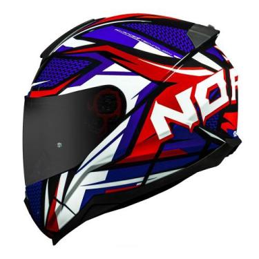 Imagem de Capacete Norisk Razor Sharp Azul Vermelho e Branco, 60